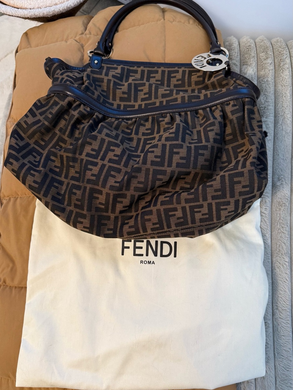 Authentic Excellent (EUC) Fendi Zucca Mama Forever Bag w/Fendi Dust Bag included